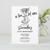 Whimsical Doodle A Tini Bit Older 21st Birthday Kaart (Staand voorkant)