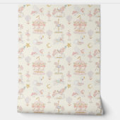 Whimsical Doodle Baby Jesus Manger Scene Behang (Afrollen)