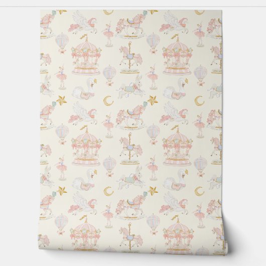 Whimsical Doodle Baby Jesus Manger Scene Behang (Afrollen)