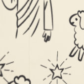Whimsical Doodle Baby Jesus Manger Scene Behang (Zoom)