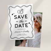Whimsical Doodle Bruiloft Save The Date