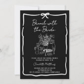 Whimsical Doodle Brunch with the Bride Red Pink  I Kaart (Voorkant)