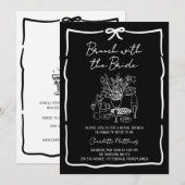 Whimsical Doodle Brunch with the Bride Red Pink  I Kaart (Voorkant / Achterkant)