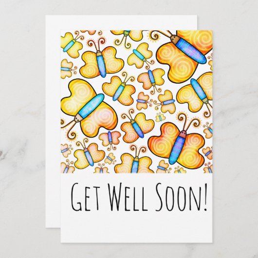 Whimsical Doodle Butterflies weldra (Voorkant / Achterkant)