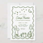 Whimsical Doodle Camp vrijgezellenweekend Kaart (Voorkant)