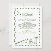 Whimsical Doodle Camp vrijgezellenweekend Kaart (Achterkant)