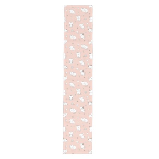 Whimsical Doodle Cats - Roze Medium Tafelloper (Voorkant)