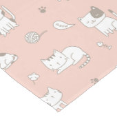 Whimsical Doodle Cats - Roze Medium Tafelloper (Hoek)