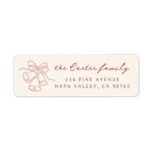 Whimsical Doodle Christmas Bells familienaam Etiket (Voorkant)