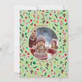 Whimsical Doodle Christmas Custom 5 Fotocollage Feestdagenkaart (Voorkant)