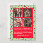 Whimsical Doodle Christmas Custom 5 Fotocollage Feestdagenkaart (Achterkant)