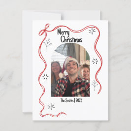 Whimsical Doodle Christmas Kaart met foto