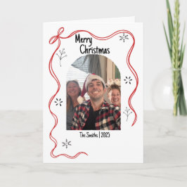 Whimsical Doodle Christmas Kaart met foto