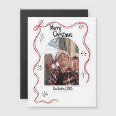 Whimsical Doodle Christmas Kaart met foto (Voorkant / Achterkant)