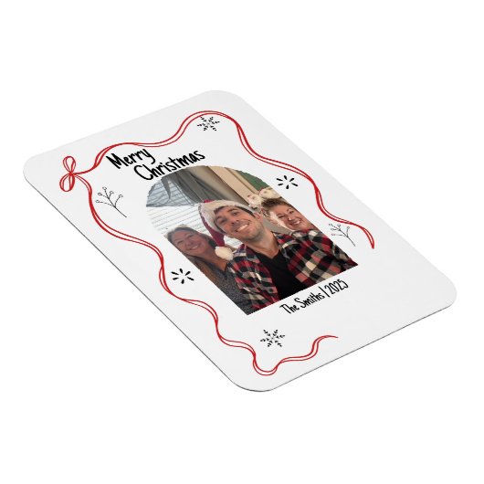 Whimsical Doodle Christmas Kaart met foto Magneet (Rechterzijde)