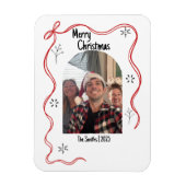 Whimsical Doodle Christmas Kaart met foto Magneet (Verticaal)