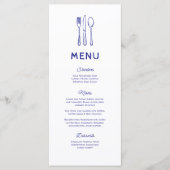 Whimsical Doodle Cutlery Wedding Menu (Voorkant)