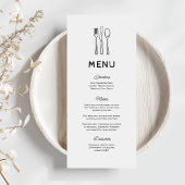 Whimsical Doodle Cutlery Wedding Menu