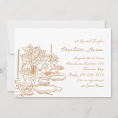 Whimsical Doodle Drawing Tea Party Vrijgezellenfee Kaart (Voorkant)