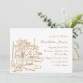 Whimsical Doodle Drawing Tea Party Vrijgezellenfee Kaart (Staand voorkant)