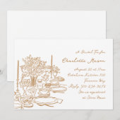 Whimsical Doodle Drawing Tea Party Vrijgezellenfee Kaart (Voorkant / Achterkant)