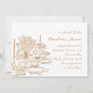 Whimsical Doodle Drawing Tea Party Vrijgezellenfee Kaart