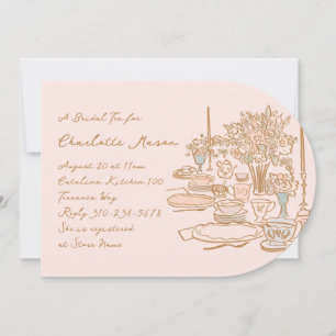 Whimsical Doodle Drawing Tea Party Vrijgezellenfee Kaart