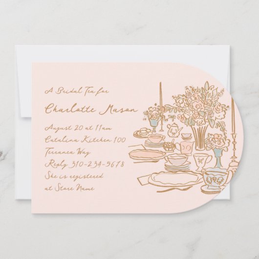 Whimsical Doodle Drawing Tea Party Vrijgezellenfee Kaart (Voorkant)