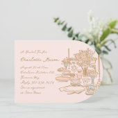 Whimsical Doodle Drawing Tea Party Vrijgezellenfee Kaart (Staand voorkant)