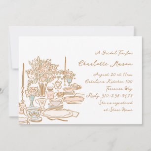 Whimsical Doodle Drawing Tea Party Vrijgezellenfee Kaart