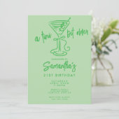 Whimsical Doodle Een Tini Beetje Ouder 21e Verjaar Kaart (Staand voorkant)
