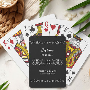 Whimsical Doodle Elke Kleur Bruidsjonker Trouwen Pokerkaarten