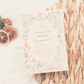 Whimsical Doodle Favoriete Dingen Kerstfeest Kaart