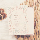 Whimsical Doodle Favoriete Dingen Kerstfeest Kaart