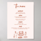 Whimsical Doodle Food Drawing Wedding Poster (Voorkant)