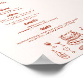 Whimsical Doodle Food Drawing Wedding Poster (Hoek)