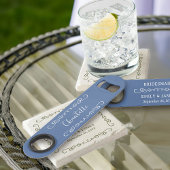 Whimsical Doodle Heart Border Elke kleur Bruidsmei Speed Flessenopener