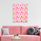 Whimsical Doodle Hearts met Patronen en Textuur Canvas Afdruk (Insitu (Woonkamer))
