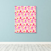 Whimsical Doodle Hearts met Patronen en Textuur Canvas Afdruk (Insitu (Houten vloer))