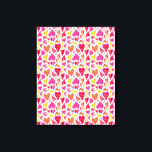 Whimsical Doodle Hearts met Patronen en Textuur Canvas Afdruk<br><div class="desc">Dit , griezelige patroon heeft een verweven hart gemaakt in een doedelstijl. Ze zijn gemaakt in schaduwen van paars, roze, oranje en geel op een gebroken witte achtergrond. Sommige harten hebben poka-stippen, andere vlechten of strepen. Ze schijnen allemaal rond elkaar te drijven en te blokkeren op dit leuke design dat...</div>