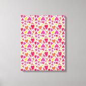 Whimsical Doodle Hearts met Patronen en Textuur Canvas Afdruk (Voorkant)