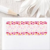 Whimsical Doodle Hearts met Patronen en Textuur Etiket (Insitu)