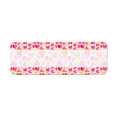 Whimsical Doodle Hearts met Patronen en Textuur Etiket (Voorkant)