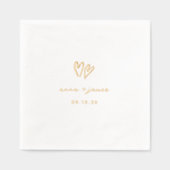 Whimsical Doodle Hearts Wedding Folie Servetten (Voorkant)