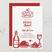 Whimsical Doodle Italian Bridal Shower Kaart (Voorkant / Achterkant)