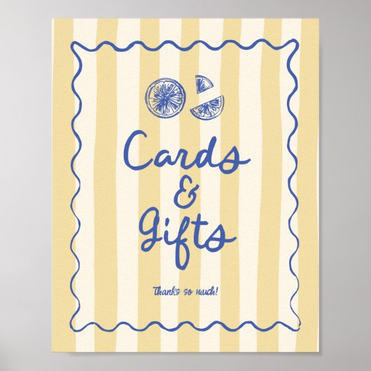 Whimsical Doodle Lemons Kaarten & Geschenken Teken Poster (Voorkant)