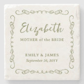 Whimsical Doodle Lijst elke kleur bruiloft cadeau Stenen Onderzetter (Voorkant)