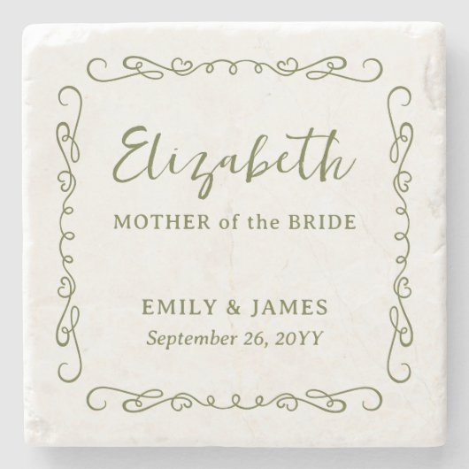 Whimsical Doodle Lijst elke kleur bruiloft cadeau Stenen Onderzetter (Voorkant)