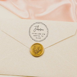 Whimsical Doodle Lijst Script Naam Return Adres Zelfinktende Stempel