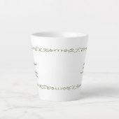 Whimsical Doodle Olive Groen Bruiloft Latte Mok (Voorkant)